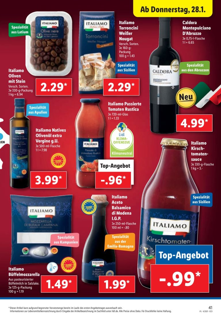ITALIAMO LIDL Super Wochen